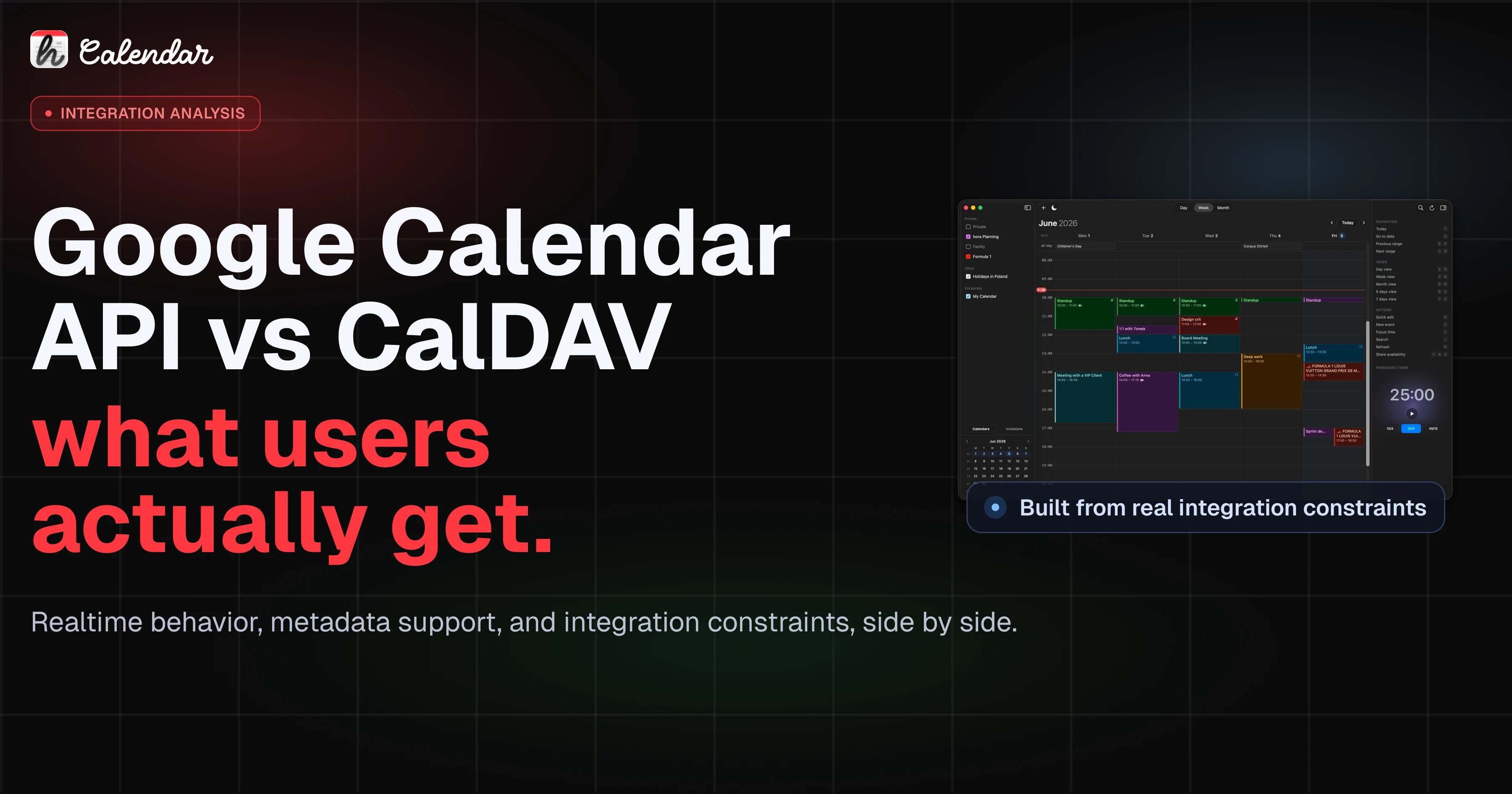 Google Calendar API vs CalDAV comparison