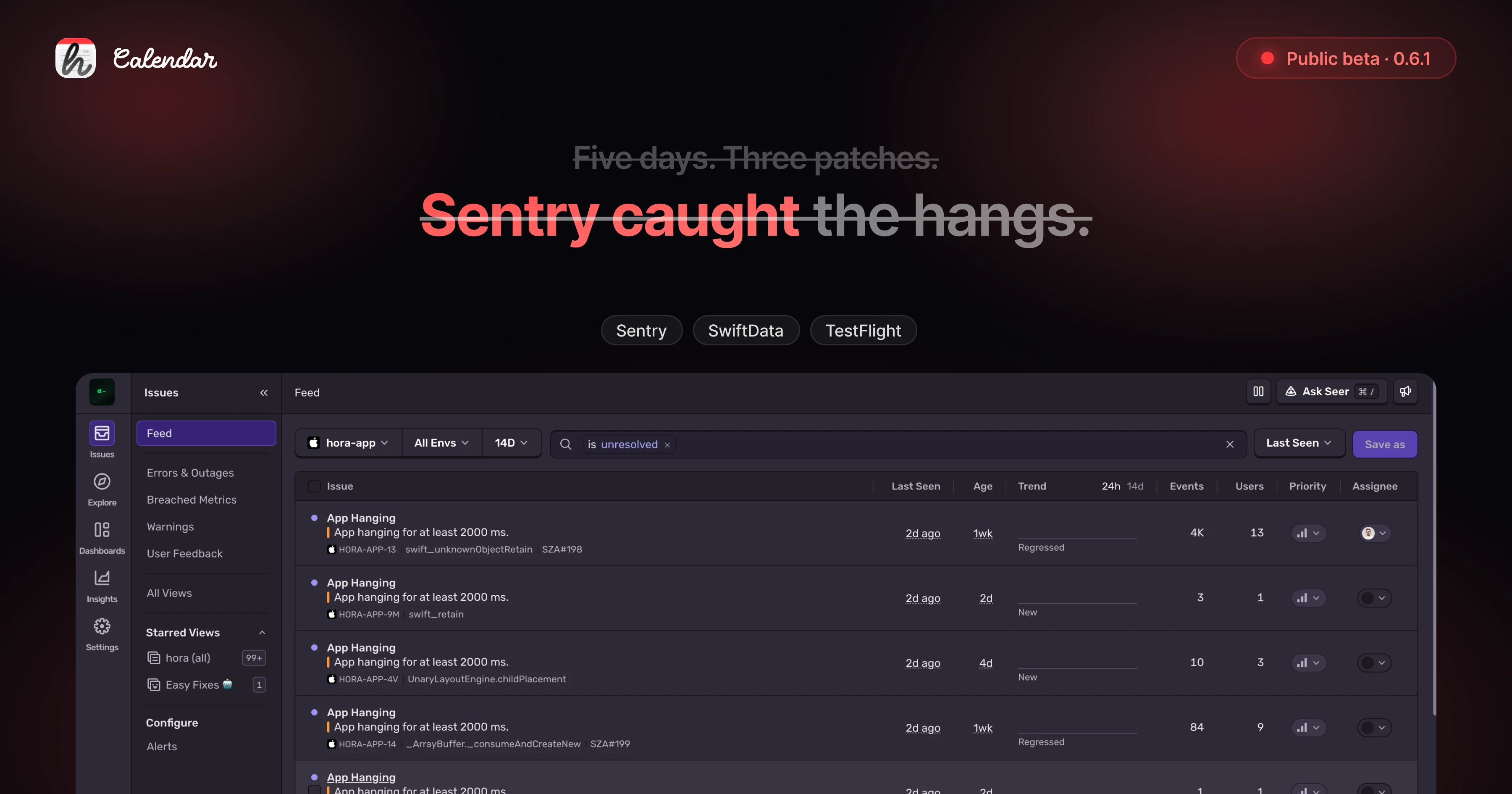 hora Calendar public beta — week one recap